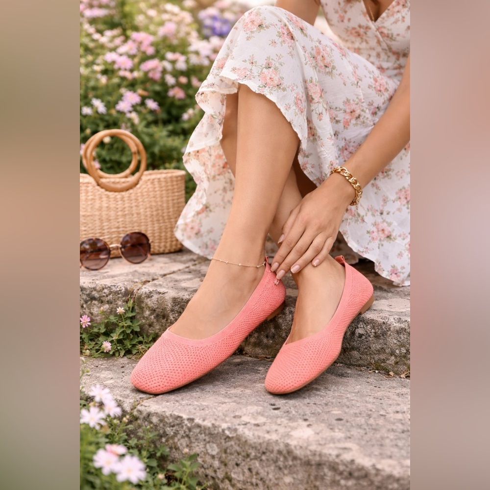 Lucky Brand Daneric Pink Knit Ballet Flats Size 10 NWT